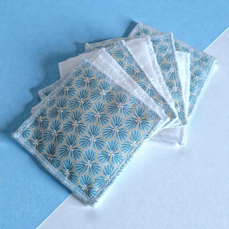 lingettes démaquillantes réutilisables en coton et tissu