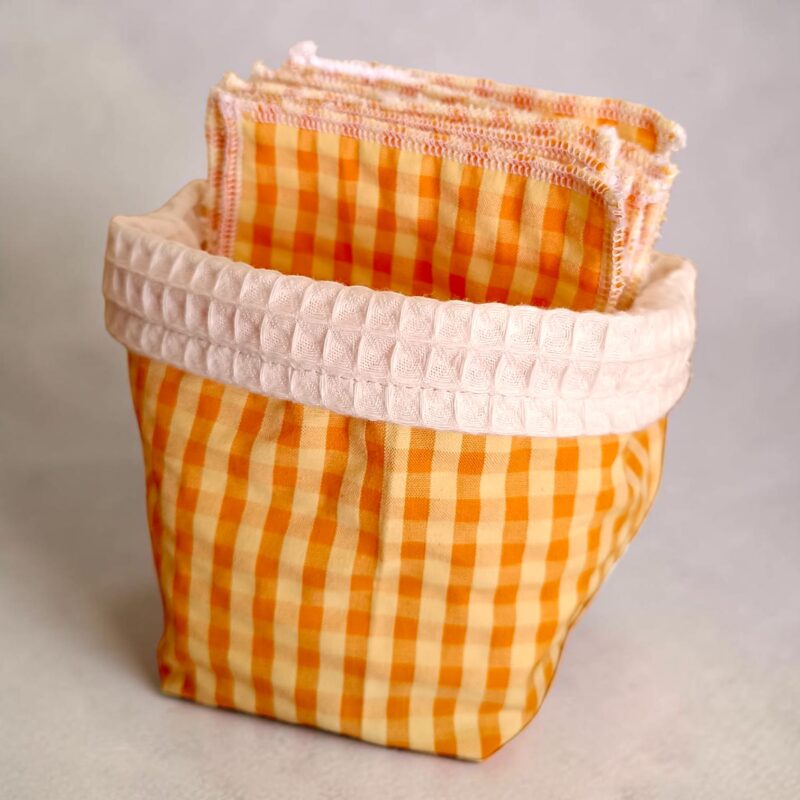panière pour lingettes lavables en tissu