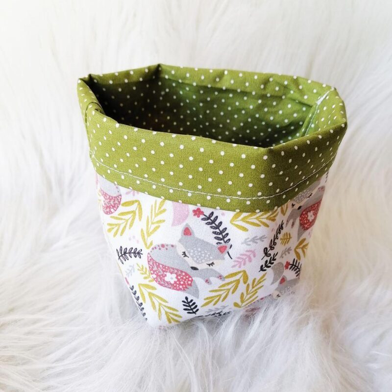 Panière à lingettes renard gris rose