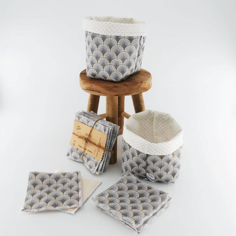 Lingettes argentées réutilisables Zéro déchet Fil'Otablo