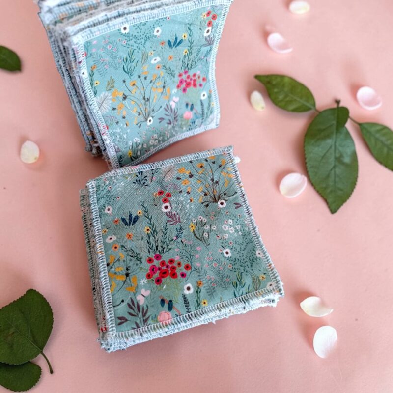 lingettes démaquillantes lavables en coton fait main