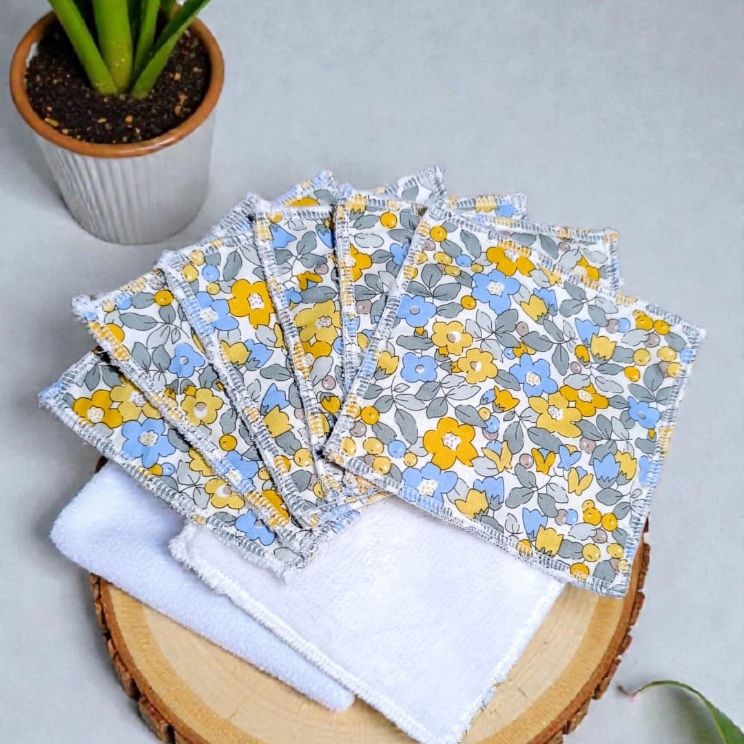 lingettes démaquillantes lavables tissu style liberty
