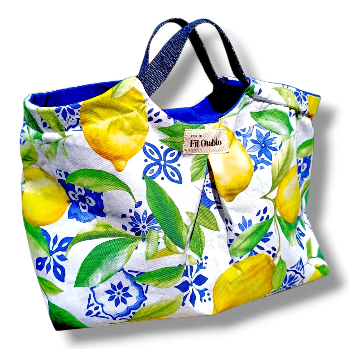 sac panière pour femme motif citron