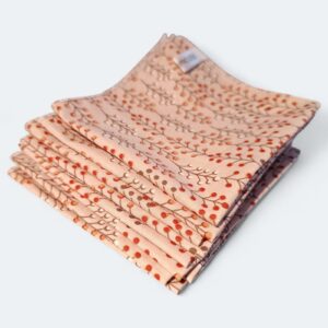 mouchoirs en tissu coton biologique femme rose