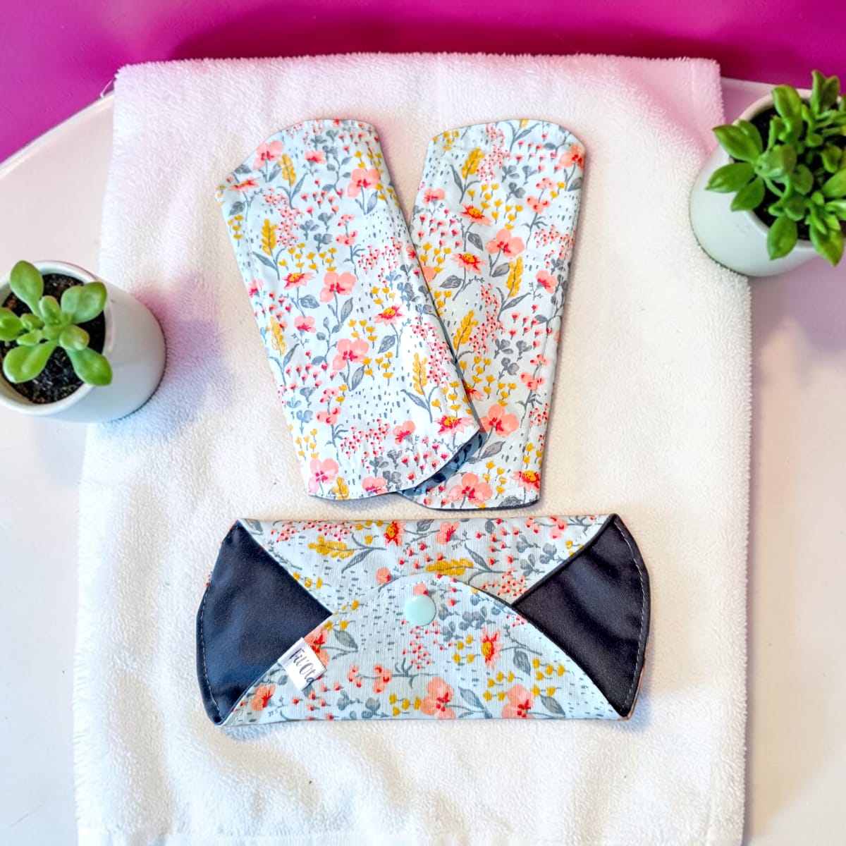 serviette hyginiénique lavable flux normal en coton biologique fil'otablo
