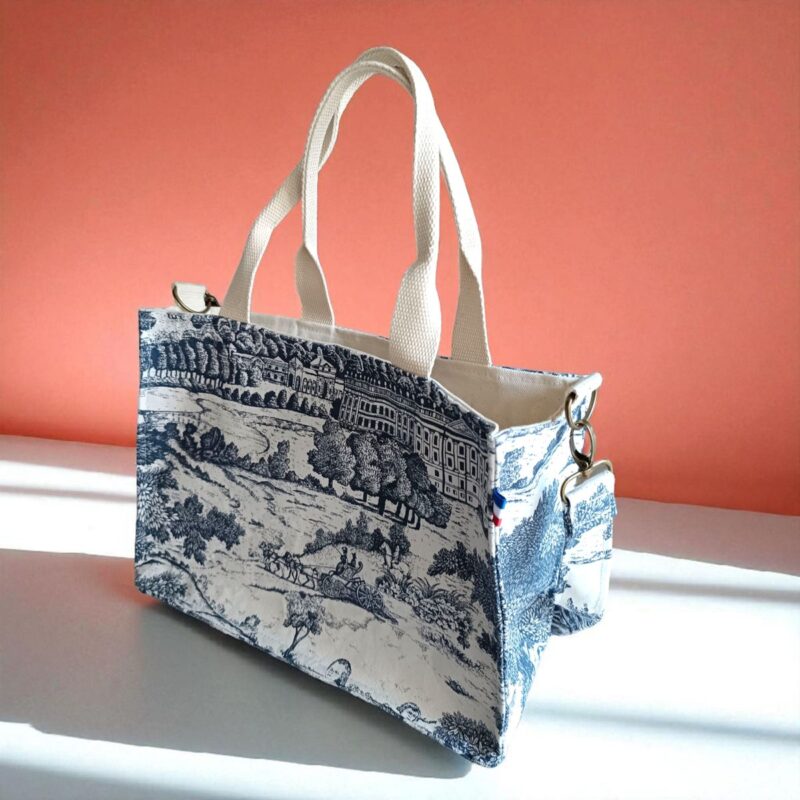 cabas toile de jouy sac fait main fil'otablo