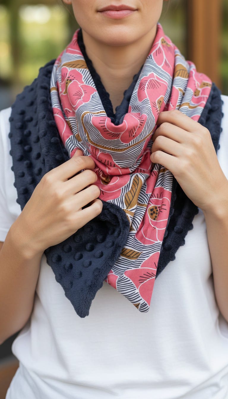 cheche femme tendance porté autour du cou
