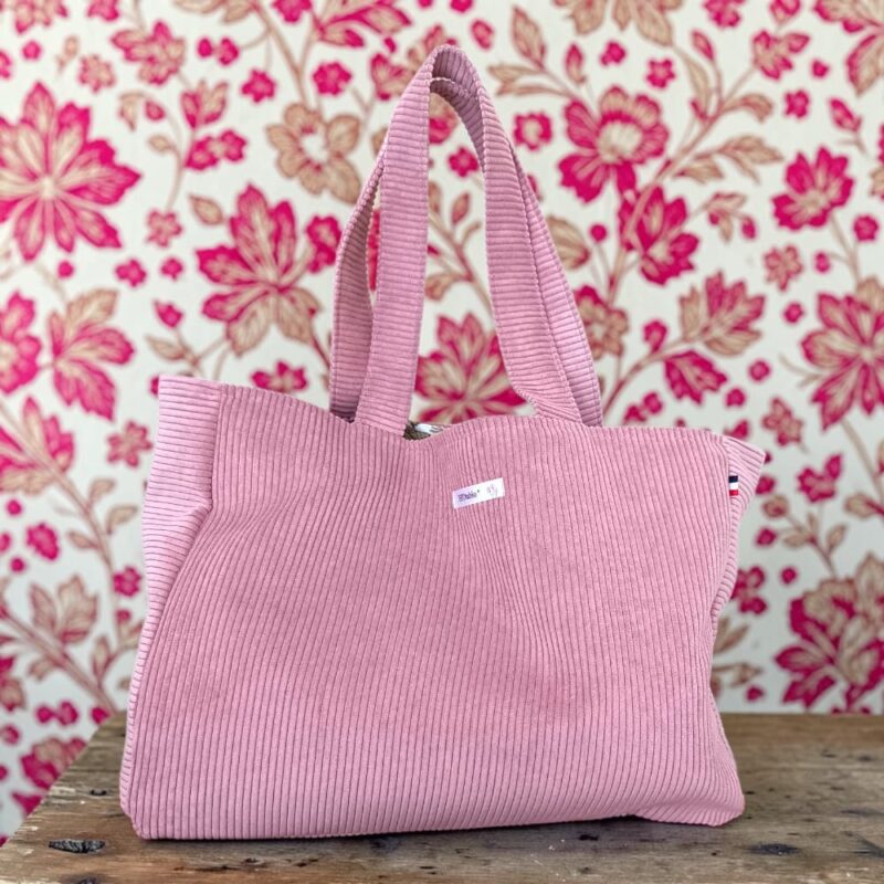 grand sac cabas femme velours rose cadeau utile