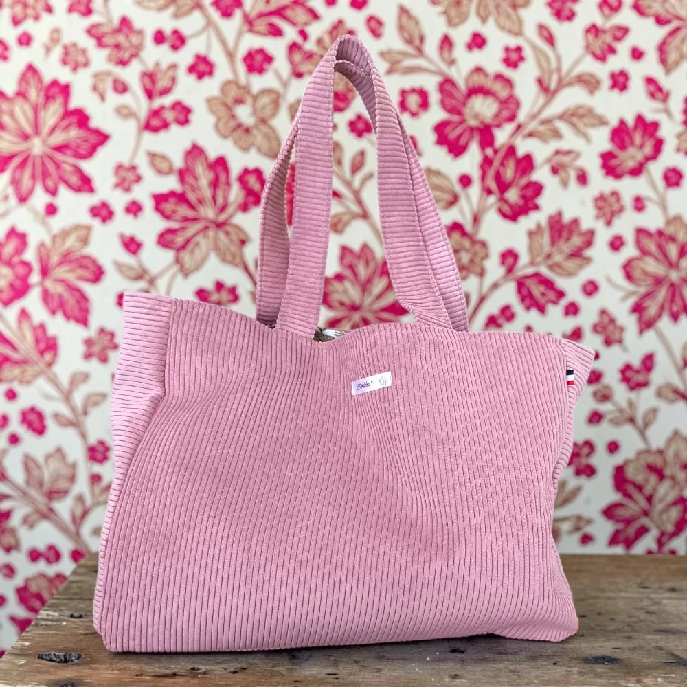 grand sac cabas femme velours rose cadeau utile