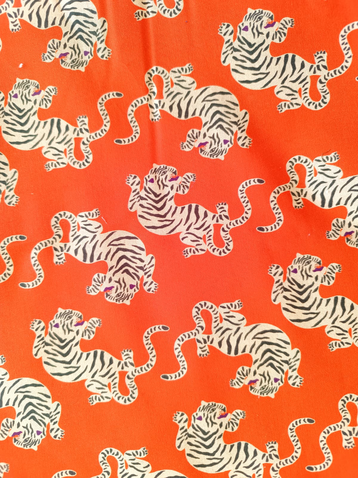 foulard cheveux femme bandana été tigres rouges oranges