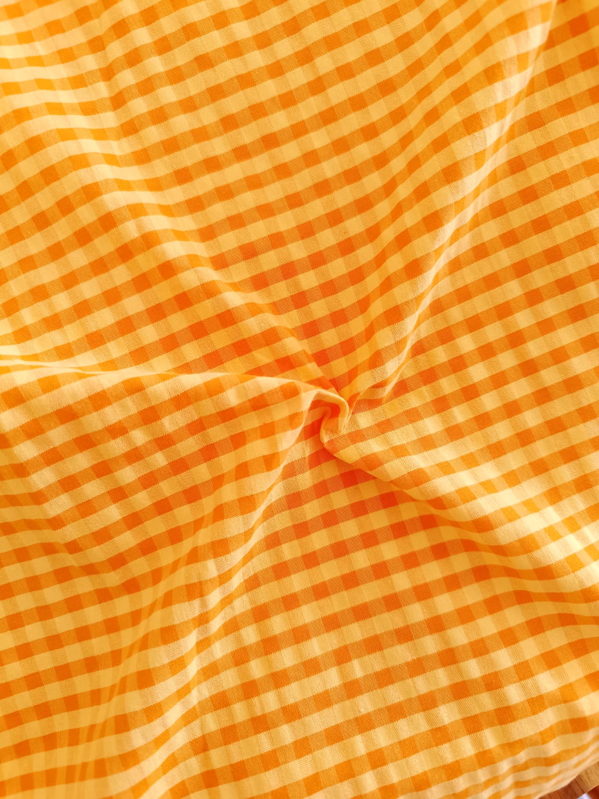 foulard cheveux femme été vichy seersucker jaune