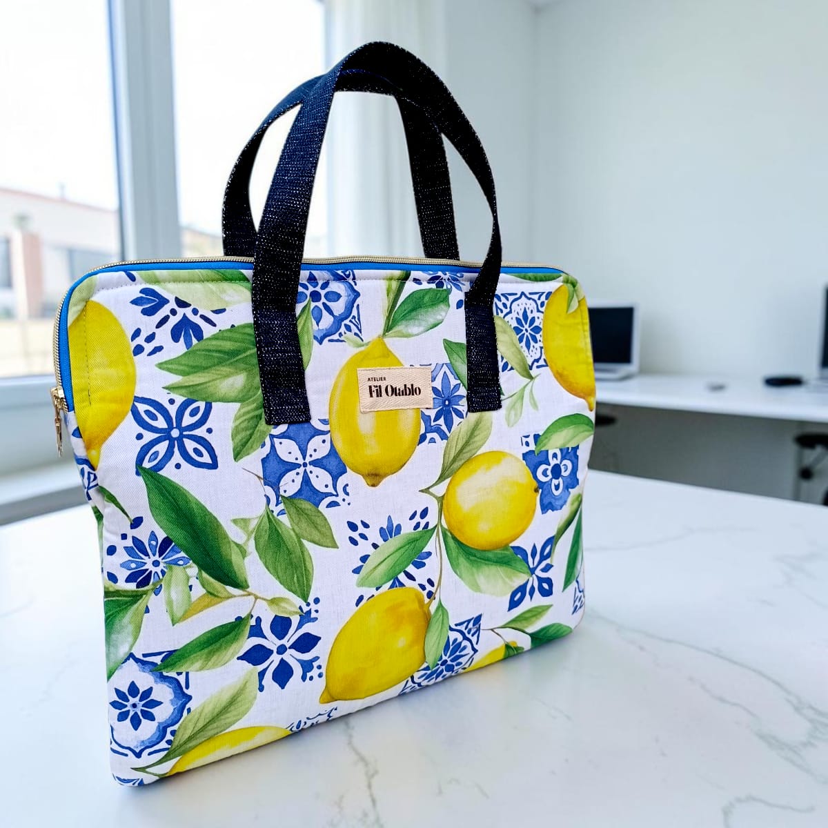 housse pour ordinateur portable 15,6 pouces motif citrons